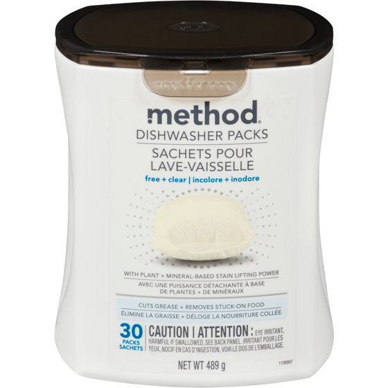 Method Sachets pour lave-vaisselle inodore 30 ea, 0,63 $/1ch