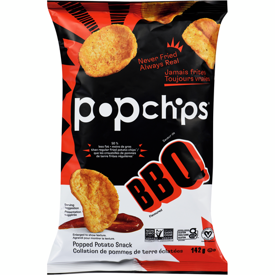 Popchips BBQ Flavoured Original Popped Potato Snack 142 g, $3.16/100g