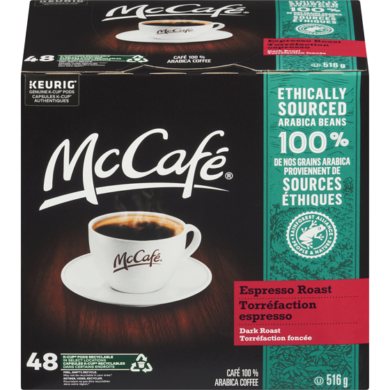 McCafé McCafé Espresso Capsules De Café K-Cup, 48 Unités, Provenant De Sources Éthiques, Pour Les Cafetières Keurig 48 ea, 0,96 $/1ch