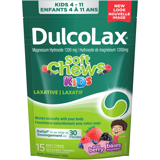 Dulcolax Soft Chews Kids, Laxative, Wild Berry 15 ea, $0.70/1ea