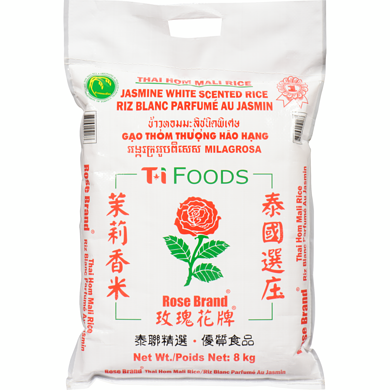 Rose Riz Blanc Parfumé Au Jasmin 8 kg, 0,36 $/100g