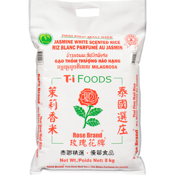 Rose Riz Blanc Parfumé Au Jasmin 8 kg, 0,36 $/100g