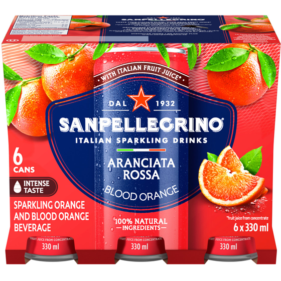 SanPellegrino Boisson pétillante aux fruits italienne Aranciata Rossa 6x330.0 ml, 0,40 $/100ml