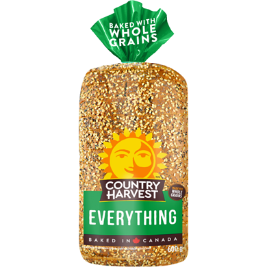Country Harvest Everything Bread 600 g, $0.67/100g