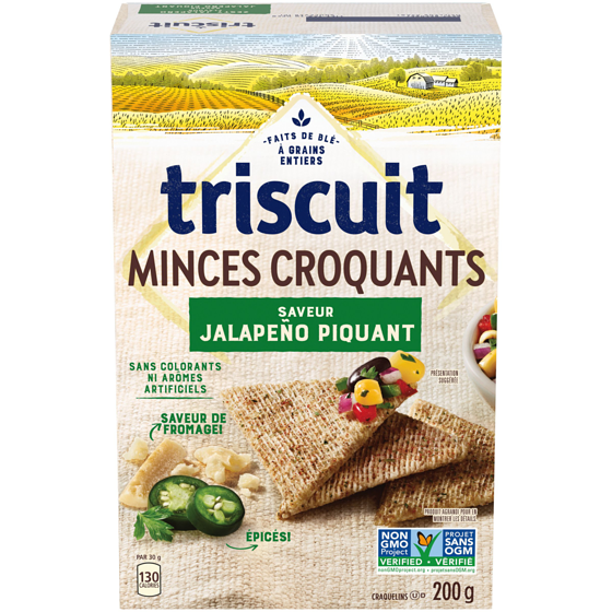 Triscuit TRISCUIT minces et croquants, jalapeno piquant craquelins 200 g, 2,50 $/100g
