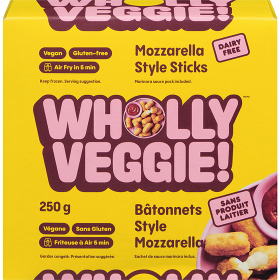 Wholly Veggie Mozzarella Sticks 283 g, $3.00/100g