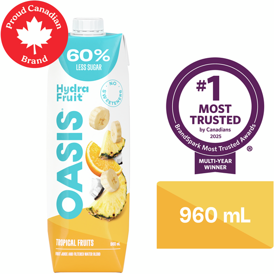 Oasis Hydrafruit Tropical Fruits Beverage 960 ml, $0.29/100ml
