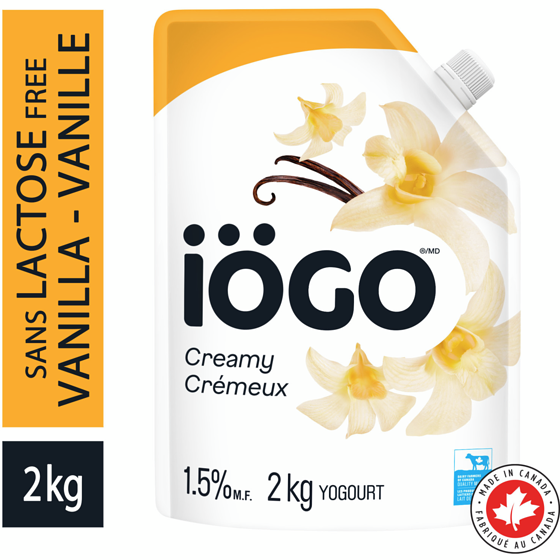 IOGO Vanilla Lactose-Free Yogurt Pouch 1.5% 2 kg, $0.60/100g