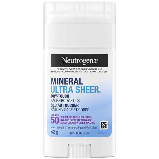 Neutrogena Ultra sheer bâton visage et corps fps 50 42 g, 46,40 $/100g