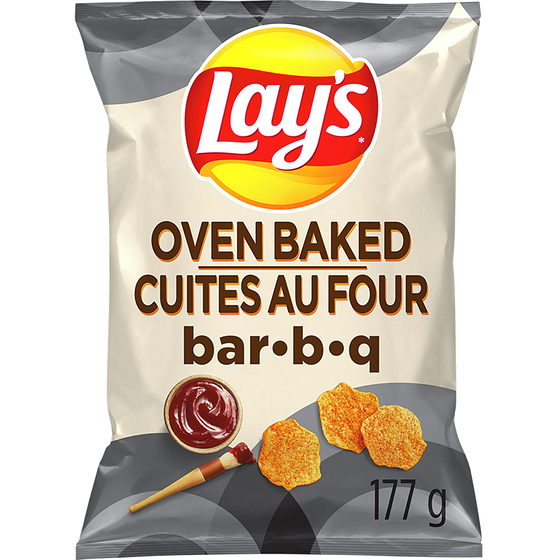 Lay's Oven Baked BBQ Potato Chips 177 g, $2.99/100g