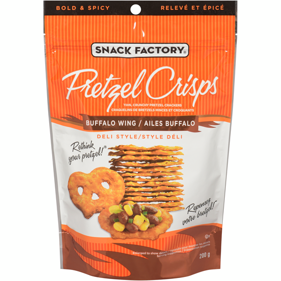 The Snack Factory Pretzel Crisps relevé et épicé ailes Buffalo 200 g, 2,75 $/100g