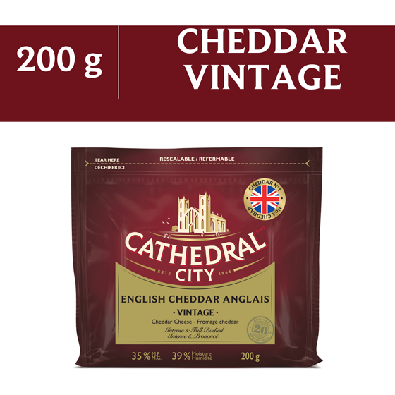 CATHEDRAL CITY CHEESE Fromage cheddar anglais vintage 200 g, 4,25 $/100g