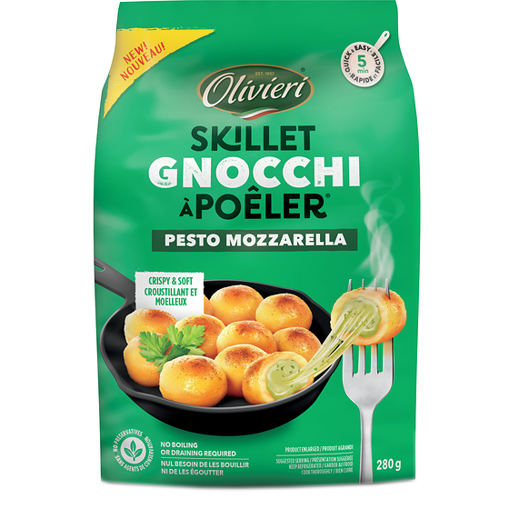 Olivieri Pesto Mozzarella Skillet Gnocchi 280 g, $2.43/100g