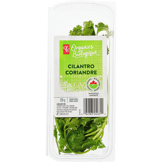 PC Organics Cilantro 20 g, $15.00/100g