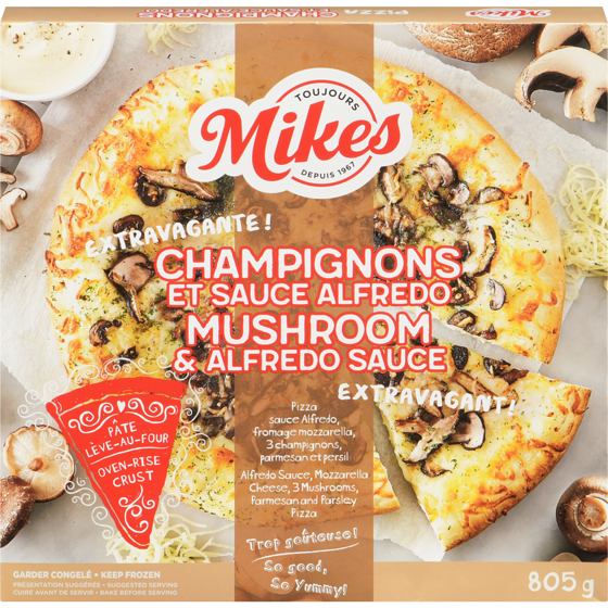Mikes Pizza Mushroom & Alfredo Sauce 830 g, $1.44/100g