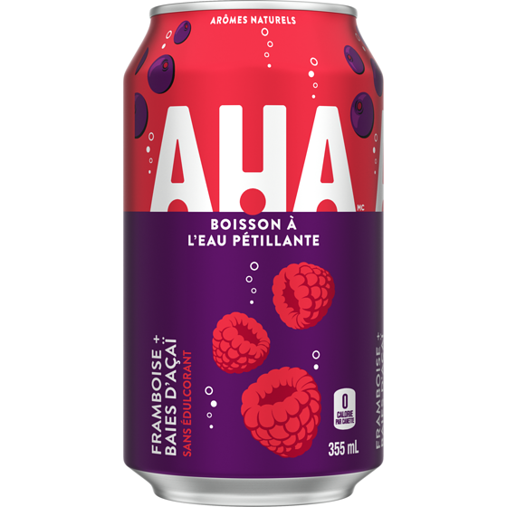 AHA Seltzer Framboise + Baies D'Acai Fridge Pack Cannettes 12x355.0 ml, 0,16 $/100ml
