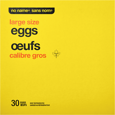 Sans Nom Œufs, calibre gros 30 ea, 0,34 $/1ch