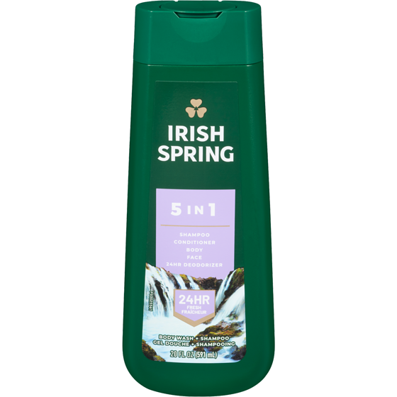 Irish Spring 5 in 1 Body Wash for Men, Cool Fresh Scent 591 ml, $0.98/100ml