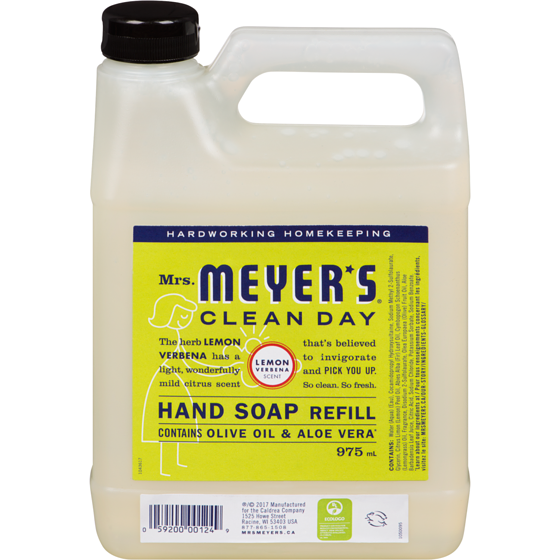 Mrs. Meyer's Clean Day Soap, Lemon Verbena Scent Hand Refill 975 ml, $1.43/100ml
