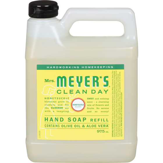 Mrs. Meyer's Clean Day Soap, Honeysuckle Scent Hand Refill 975 ml, $1.43/100ml