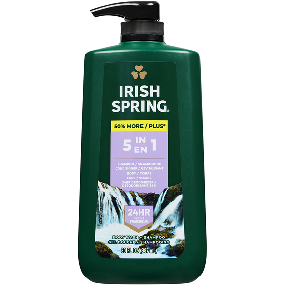 Irish Spring Irish spring 5 en 1 nettoyants pour le corps pour hommes 887 ml, 1,13 $/100ml