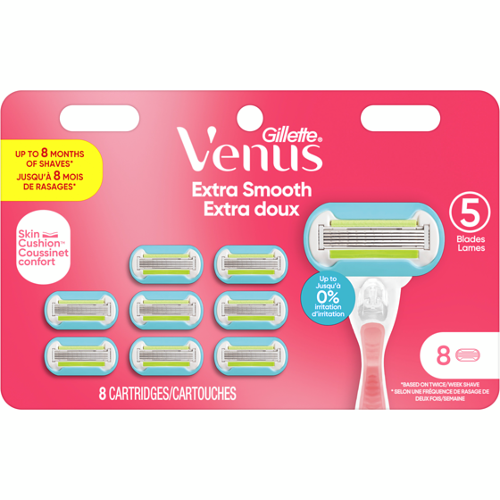 Gillette Extra Smooth Women's Razor Blade Refills, 8 Count 8 ea, $5.25/1ea
