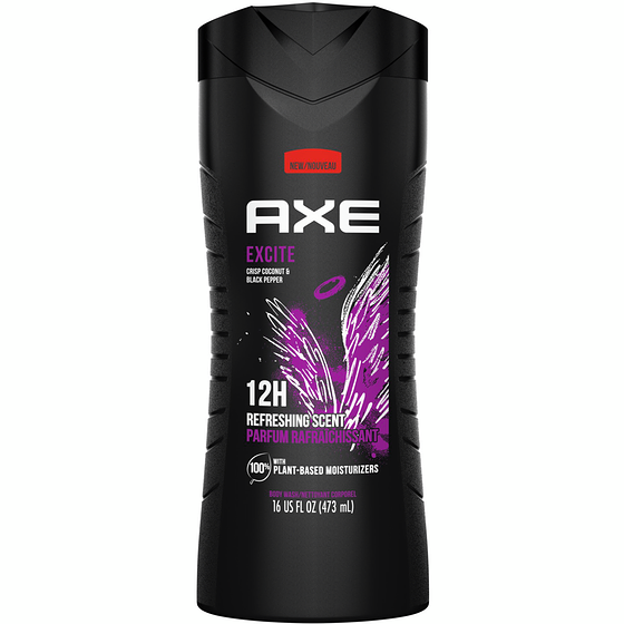 Axe Excite Body Wash for 24H Freshness, Coconut and Black Pepper 473 ml, $1.37/100ml