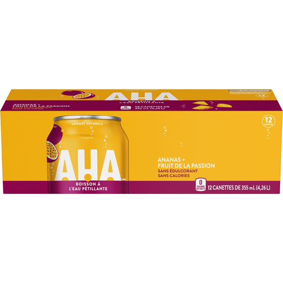 AHA Seltzer Ananas + Fruit de la Passion Fridge Pack Cannettes 12x355.0 ml, 0,16 $/100ml
