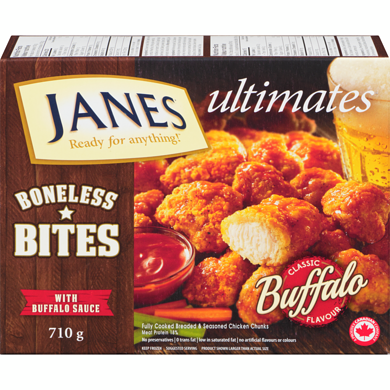 Janes Boneless Chicken Bites Buffalo 710 g, $2.54/100g