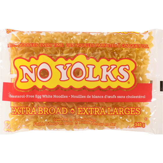 No Yolks Extra Larges Nouilles De Blancs D'Œufs Sans Cholestérol 340 g, 1,11 $/100g