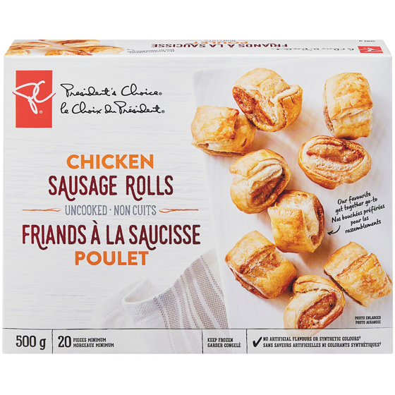le Choix du Président Mini Friands À La Saucisse poulet 500 g, 2,40 $/100g