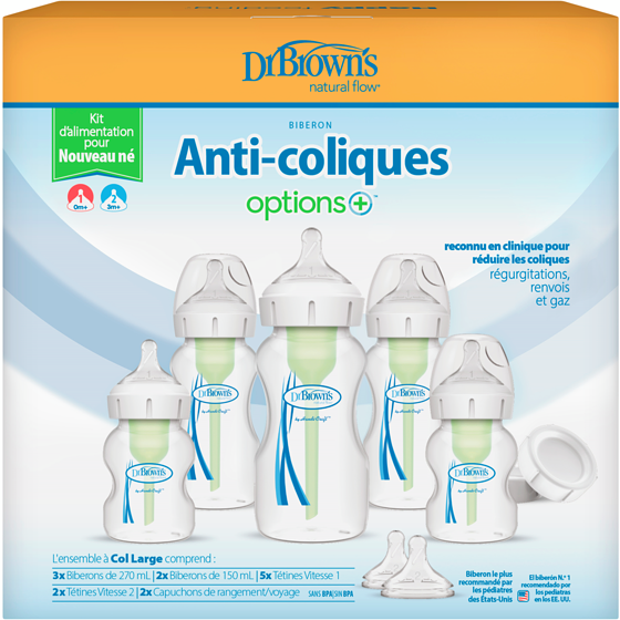 Dr. Brown Options+ Ensemble D'Alimentation Pour Nouveau-Né À Col Large  1 ea, 17,99 $/1ch