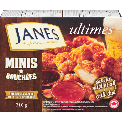 Janes Bouchées de poulet désossées miel et ail 710 g, 2,54 $/100g