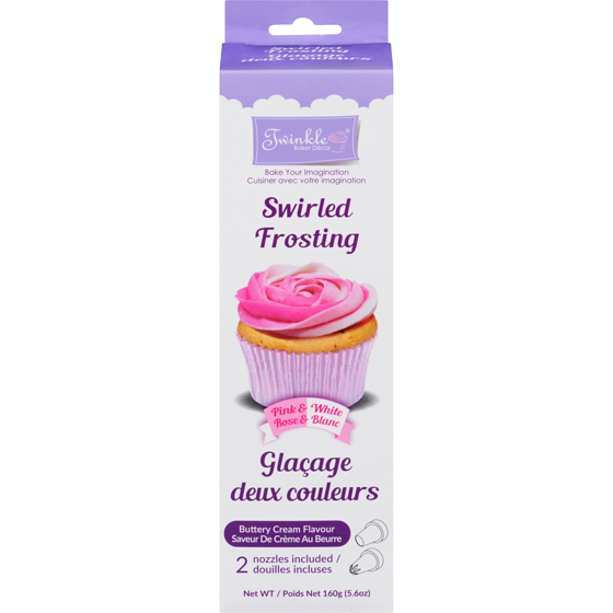 Twinkle Baker Decor Pink & White Buttery Cream Flavour Swirled Frosting 160 g, $5.31/100g