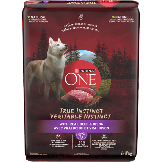 Purina ONE Véritable Instinct Boeuf et Bison, Nourriture Sèche pour Chiens 6,8 kg 6.8 kg, 0,54 $/100g