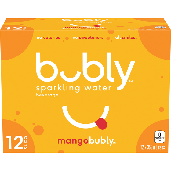 Bubly Sparkling Water Sparkling Water Mango 12x355.0 ml, $0.19/100ml