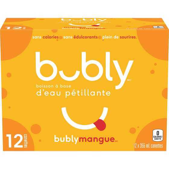 Eau pétillante Bubly Boisson à base d’eau pétillante mangue 12x355.0 ml, 0,19 $/100ml