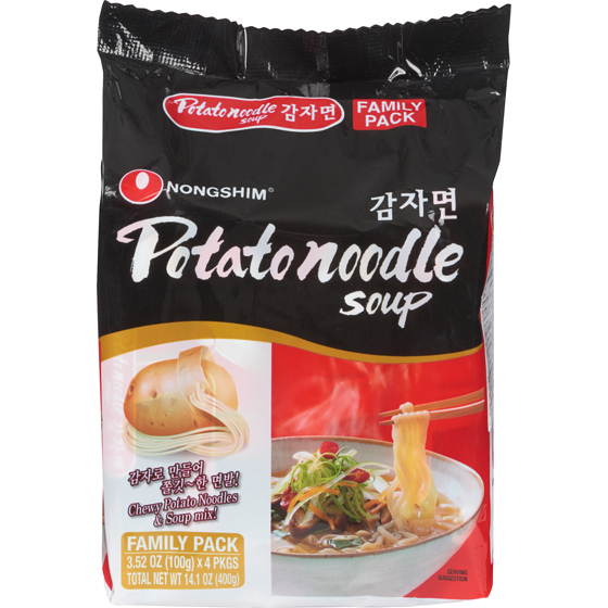 Nong Shim Potato Noodle Soup Family Pack 400 g, $1.50/100g
