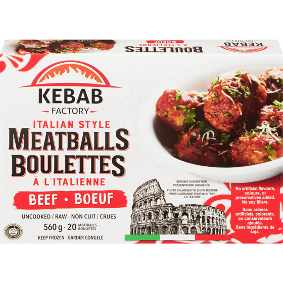 Kebab Factory Italian Style Meatballs Beef 560 g, $1.75/100g
