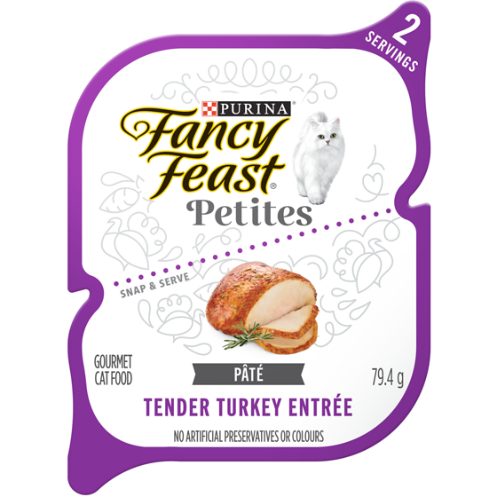 Purina Fancy Feast Petites Pâté Tender Turkey Entrée, Wet Cat Food 79.4 g, $1.75/100g