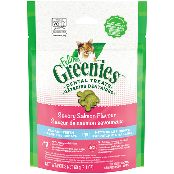 Greenies Feline gâteries pour chats gâteries dentaires saveur de saumon savoureux 60 g, 8,32 $/100g