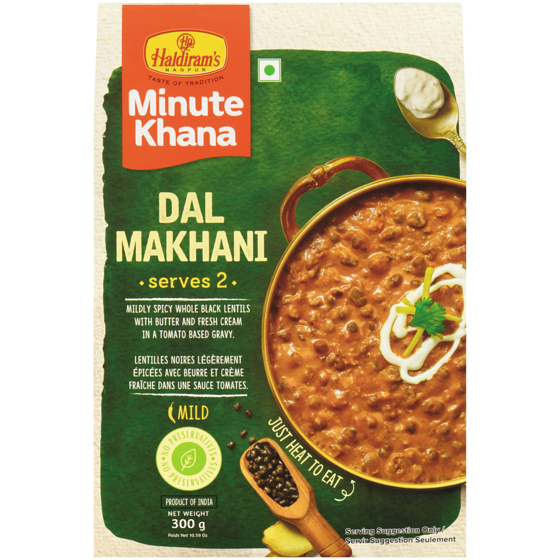 Haldiram’s Dal Makhani Minute Khana doux 300 g, 0,93 $/100g