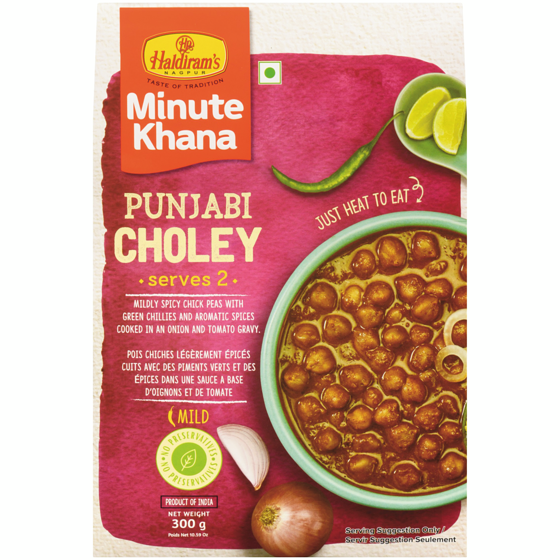 Haldiram Minute Khana Punjabi Choley Mild 300 g, $1.00/100g