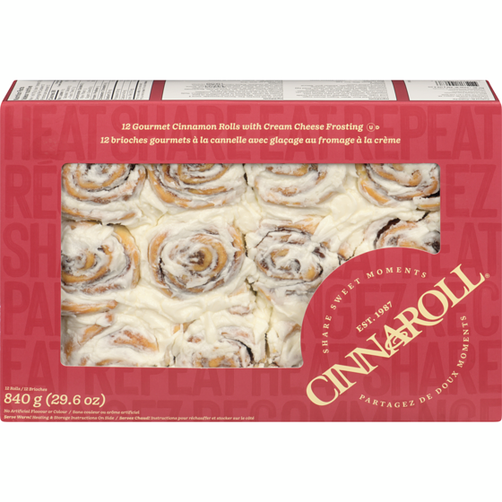 Baker Boys Brioches Gourmets À La Cannelle Avec Glaçage Au Fromage À La Crème 840 g, 0,95 $/100g