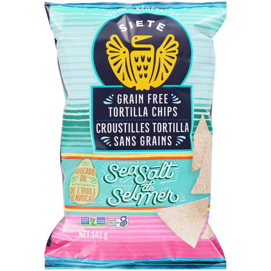 Siete Croustilles Tortilla Sans Grains - Sel de mer 142 g, 5,27 $/100g