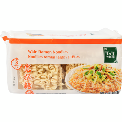 T&T 3-Minute Wide Ramen Noodles 504 g, $1.19/100g