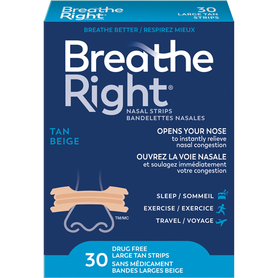 Breathe Right Nasal Strips, Regular Strength Large Tan 30 ea, $0.73/1ea