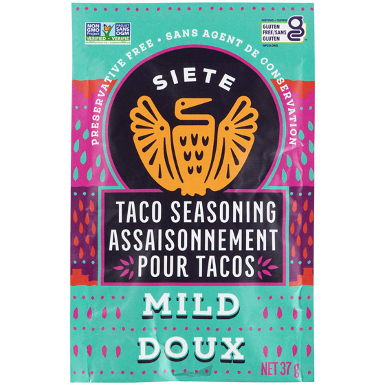 Siete Taco Seasoning Mild 37 g, $11.59/100g