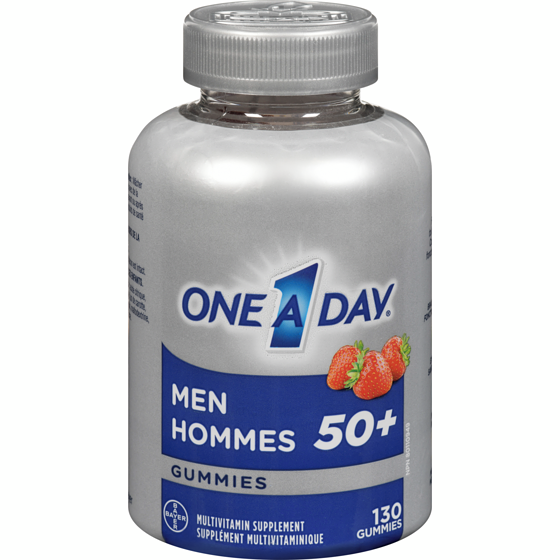 One A Day Gummies multivitamines pour hommes de 50 ans et plus 130 ea, 0,15 $/1ch