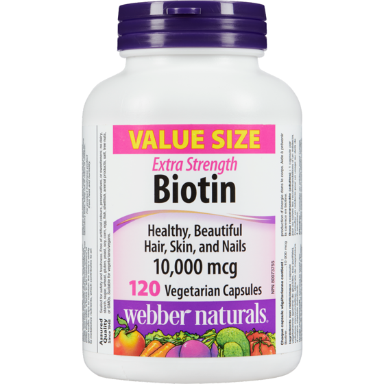 Webber Naturals Extra Strength 10,000 Mcg Value Size Biotin 120 ea, $0.19/1ea